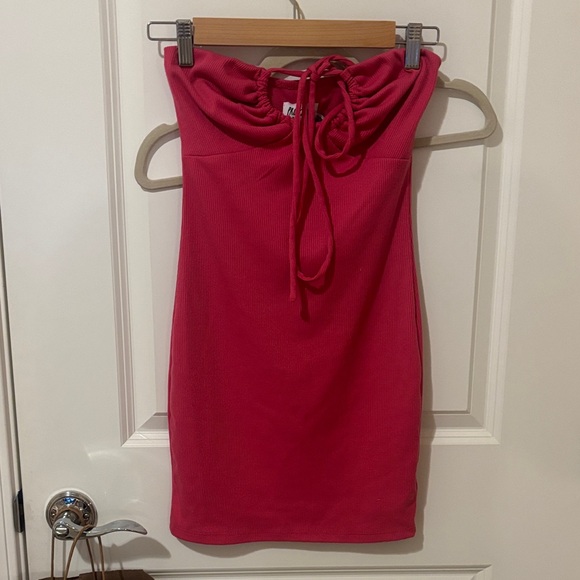 Pink Sleeveless Cowl Neck Dress - Picture 1 of 3